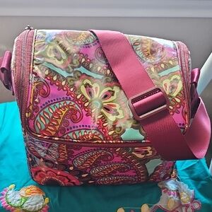 Vera Bradley Pink and Green Paisley Baby Bag